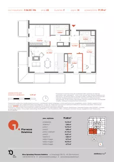4 pokoje, mieszkanie 91,73 m², piętro 6, oferta nr F.06.05, Pierwsza Dzielnica, Katowice, Bogucice, ul. Henryka Góreckiego 13