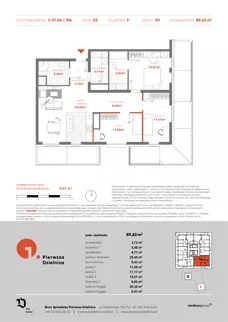 4 pokoje, mieszkanie 89,63 m², piętro 7, oferta nr F.07.04, Pierwsza Dzielnica, Katowice, Bogucice, ul. Henryka Góreckiego 13