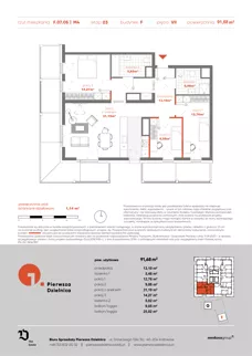 4 pokoje, mieszkanie 91,73 m², piętro 7, oferta nr F.07.05, Pierwsza Dzielnica, Katowice, Bogucice, ul. Henryka Góreckiego 13