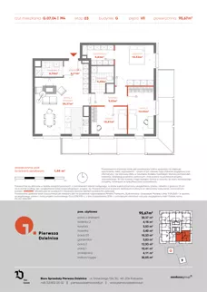 4 pokoje, mieszkanie 95,67 m², piętro 7, oferta nr G.07.04, Pierwsza Dzielnica, Katowice, Bogucice, ul. Henryka Góreckiego 13