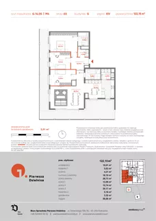 4 pokoje, mieszkanie 122,15 m², piętro 14, oferta nr G.14.05, Pierwsza Dzielnica, Katowice, Bogucice, ul. Henryka Góreckiego 13