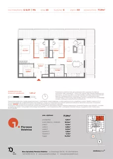 4 pokoje, mieszkanie 77,09 m², piętro 16, oferta nr G.16.01, Pierwsza Dzielnica, Katowice, Bogucice, ul. Henryka Góreckiego 13