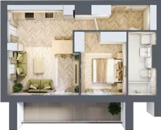 2 pokoje, apartament 47,30 m², piętro 4, oferta nr 37, Ornament, Szczecin, Śródmieście, Nowe Miasto, al. Powstańców Wielkopolskich 100