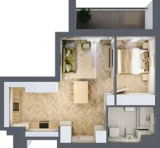 2 pokoje, apartament 41,58 m², piętro 7, oferta nr 67, Ornament, Szczecin, Śródmieście, Nowe Miasto, al. Powstańców Wielkopolskich 100