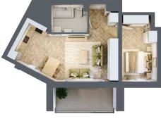 2 pokoje, apartament 44,52 m², piętro 1, oferta nr 11, Ornament, Szczecin, Śródmieście, Nowe Miasto, al. Powstańców Wielkopolskich 100