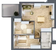 3 pokoje, apartament 52,42 m², piętro 1, oferta nr 5, Ornament, Szczecin, Śródmieście, Nowe Miasto, al. Powstańców Wielkopolskich 100