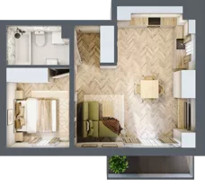 2 pokoje, mieszkanie 43,96 m², piętro 2, oferta nr A_1_22, Bukovo Park, Szczecin, Północ, Bukowo, ul. Strzelców Karpackich