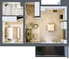 2 pokoje, mieszkanie 39,02 m², piętro 1, oferta nr B_2_12, Bukovo Park, Szczecin, Północ, Bukowo, ul. Strzelców Karpackich