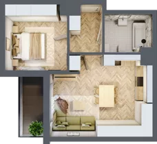 2 pokoje, mieszkanie 44,77 m², piętro 2, oferta nr B_3_18, Bukovo Park, Szczecin, Północ, Bukowo, ul. Strzelców Karpackich