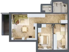 3 pokoje, mieszkanie 60,85 m², piętro 1, oferta nr B_2_10, Bukovo Park, Szczecin, Północ, Bukowo, ul. Strzelców Karpackich