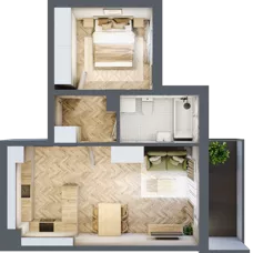 2 pokoje, mieszkanie 44,60 m², piętro 2, oferta nr B_3_17, Bukovo Park, Szczecin, Północ, Bukowo, ul. Strzelców Karpackich