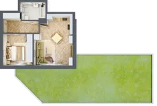 2 pokoje, mieszkanie 42,18 m², parter, oferta nr B_3_01, Bukovo Park, Szczecin, Północ, Bukowo, ul. Strzelców Karpackich