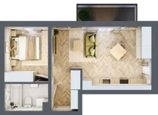 2 pokoje, mieszkanie 40,62 m², piętro 2, oferta nr C_4_23, Bukovo Park, Szczecin, Północ, Bukowo, ul. Strzelców Karpackich
