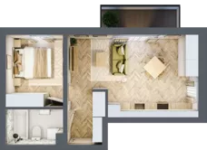 2 pokoje, mieszkanie 40,62 m², piętro 1, oferta nr C_4_15, Bukovo Park, Szczecin, Północ, Bukowo, ul. Strzelców Karpackich