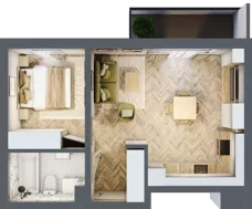 2 pokoje, mieszkanie 39,02 m², piętro 1, oferta nr C_5_12, Bukovo Park, Szczecin, Północ, Bukowo, ul. Strzelców Karpackich