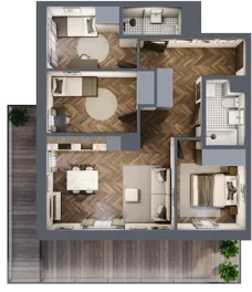 4 pokoje, mieszkanie 67,81 m², piętro 1, oferta nr M4, Kwadrat - Etap II, Rzeszów, Drabinianka, ul. Miła 29F