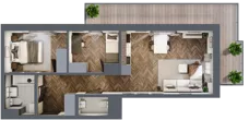 3 pokoje, mieszkanie 54,30 m², piętro 2, oferta nr M60, Kwadrat - Etap II, Rzeszów, Drabinianka, ul. Miła 29F