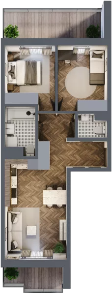 3 pokoje, mieszkanie 54,78 m², piętro 6, oferta nr M84, Kwadrat - Etap II, Rzeszów, Drabinianka, ul. Miła 29F