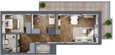 3 pokoje, mieszkanie 54,30 m², piętro 6, oferta nr M80, Kwadrat - Etap II, Rzeszów, Drabinianka, ul. Miła 29F