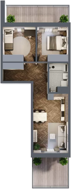 3 pokoje, mieszkanie 54,02 m², piętro 1, oferta nr M31, Kwadrat - Etap II, Rzeszów, Drabinianka, ul. Miła 29F