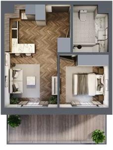 2 pokoje, mieszkanie 36,83 m², piętro 1, oferta nr M3, Kwadrat - Etap II, Rzeszów, Drabinianka, ul. Miła 29F