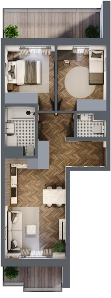 3 pokoje, mieszkanie 54,78 m², piętro 4, oferta nr M74, Kwadrat - Etap II, Rzeszów, Drabinianka, ul. Miła 29F