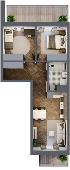 3 pokoje, mieszkanie 54,02 m², piętro 3, oferta nr M39, Kwadrat - Etap II, Rzeszów, Drabinianka, ul. Miła 29F