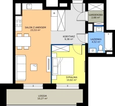 2 pokoje, mieszkanie 50,73 m², piętro 2, oferta nr A13, FUTURO etap I, Rzeszów, Staroniwa, al. Batalionów Chłopskich