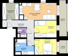 3 pokoje, mieszkanie 68,71 m², piętro 1, oferta nr A7, FUTURO etap I, Rzeszów, Staroniwa, al. Batalionów Chłopskich