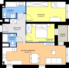 3 pokoje, mieszkanie 67,62 m², piętro 1, oferta nr A10, FUTURO etap I, Rzeszów, Staroniwa, al. Batalionów Chłopskich
