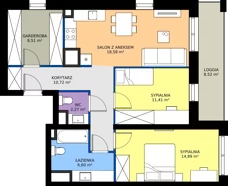 3 pokoje, mieszkanie 72,98 m², piętro 2, oferta nr A16, FUTURO etap I, Rzeszów, Staroniwa, al. Batalionów Chłopskich