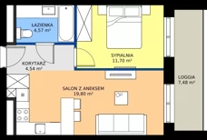 2 pokoje, mieszkanie 40,61 m², piętro 4, oferta nr A36, FUTURO etap I, Rzeszów, Staroniwa, al. Batalionów Chłopskich