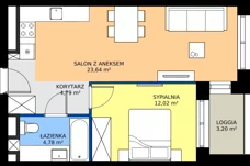 2 pokoje, mieszkanie 45,23 m², piętro 1, oferta nr A9, FUTURO etap I, Rzeszów, Staroniwa, al. Batalionów Chłopskich