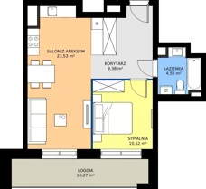 2 pokoje, mieszkanie 48,03 m², parter, oferta nr A1, FUTURO etap I, Rzeszów, Staroniwa, al. Batalionów Chłopskich