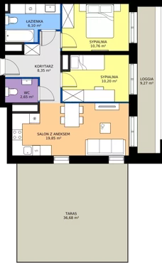 3 pokoje, mieszkanie 57,91 m², piętro 8, oferta nr A71, FUTURO etap I, Rzeszów, Staroniwa, al. Batalionów Chłopskich