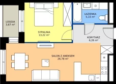 2 pokoje, mieszkanie 51,41 m², piętro 1, oferta nr B18, FUTURO etap I, Rzeszów, Staroniwa, al. Batalionów Chłopskich