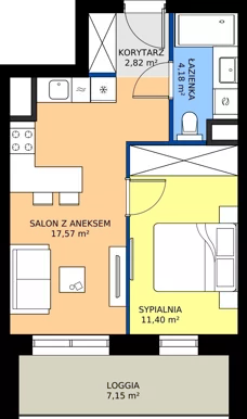 2 pokoje, mieszkanie 35,97 m², parter, oferta nr B7, FUTURO etap I, Rzeszów, Staroniwa, al. Batalionów Chłopskich