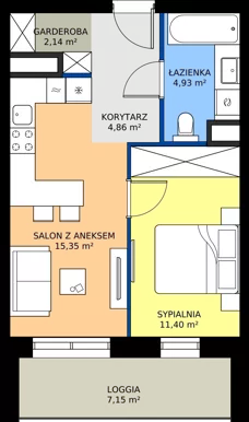 2 pokoje, mieszkanie 38,68 m², parter, oferta nr B5, FUTURO etap I, Rzeszów, Staroniwa, al. Batalionów Chłopskich