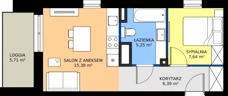2 pokoje, mieszkanie 34,66 m², piętro 6, oferta nr B70, FUTURO etap I, Rzeszów, Staroniwa, al. Batalionów Chłopskich