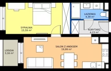 2 pokoje, mieszkanie 44,20 m², parter, oferta nr B9, FUTURO etap I, Rzeszów, Staroniwa, al. Batalionów Chłopskich