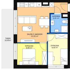 3 pokoje, mieszkanie 46,10 m², parter, oferta nr B1/M02, Fuelda, Poznań, Naramowice, Naramowice, ul. Maków Polnych 9