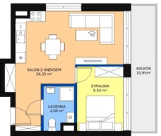 2 pokoje, mieszkanie 39,57 m², piętro 1, oferta nr B1/M06, Fuelda, Poznań, Naramowice, Naramowice, ul. Maków Polnych 9