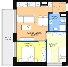 3 pokoje, mieszkanie 46,10 m², piętro 1, oferta nr C/M07, Fuelda, Poznań, Naramowice, Naramowice, ul. Maków Polnych 9