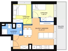 3 pokoje, mieszkanie 41,03 m², piętro 2, oferta nr C/M11, Fuelda, Poznań, Naramowice, Naramowice, ul. Maków Polnych 9