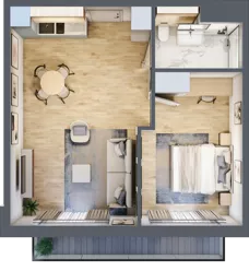 2 pokoje, apartament inwestycyjny 44,78 m², piętro 2, oferta nr B_2_4, Anchoria Holiday, Mechelinki, ul. Wielopole 36