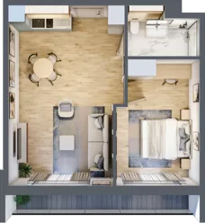 2 pokoje, apartament inwestycyjny 44,78 m², piętro 1, oferta nr B_1_3, Anchoria Holiday, Mechelinki, ul. Wielopole 36