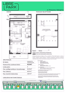 3 pokoje, mieszkanie 63,10 m², piętro 1, oferta nr Mieszkanie A4.M2, Libre Park mieszkania etap I, Kosakowo, ul. Pistacjowa 5