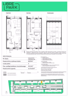 3 pokoje, mieszkanie 69,37 m², parter, oferta nr B15/M2, Libre Park - etap II, Kosakowo, ul. Pistacjowa 5