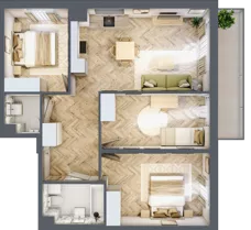 4 pokoje, mieszkanie 72,20 m², piętro 2, oferta nr A1.30.M22, Wawer GO 2.0, Warszawa, Wawer, Falenica, ul. Przylaszczkowa 17