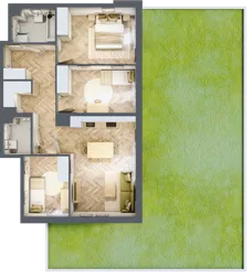 4 pokoje, mieszkanie 71,94 m², parter, oferta nr A1.10.M01, Wawer GO 2.0, Warszawa, Wawer, Falenica, ul. Przylaszczkowa 17